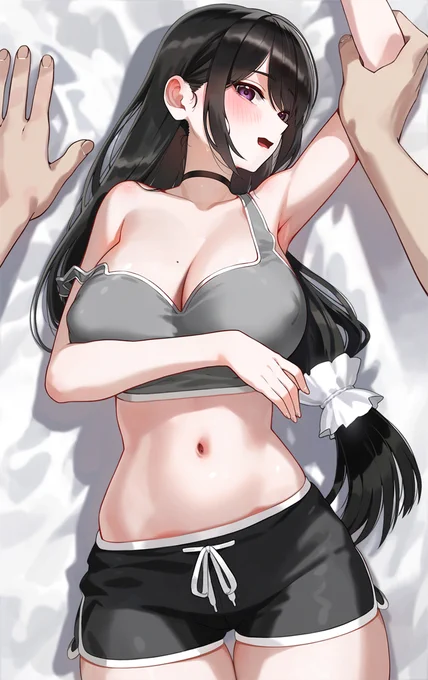 自分からいろいろ誘惑しておいて相手がそれに乗ってきたら少し緊張して恥ずかしがるお姉さん。 