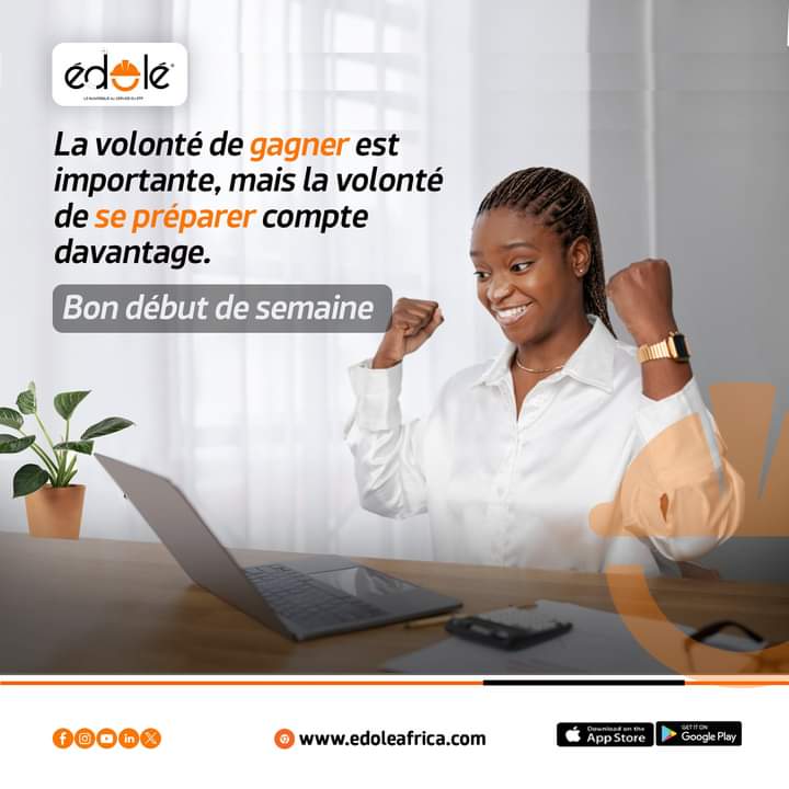 edoleafricaci's tweet photo. Nous vous souhaitons une merveilleuse semaine.
Que tous vos projets trouvent du succès !
#Solution #Innovation #EACI #CIV225 #EdoleAfrica https://t.co/JkjGSbVqvm