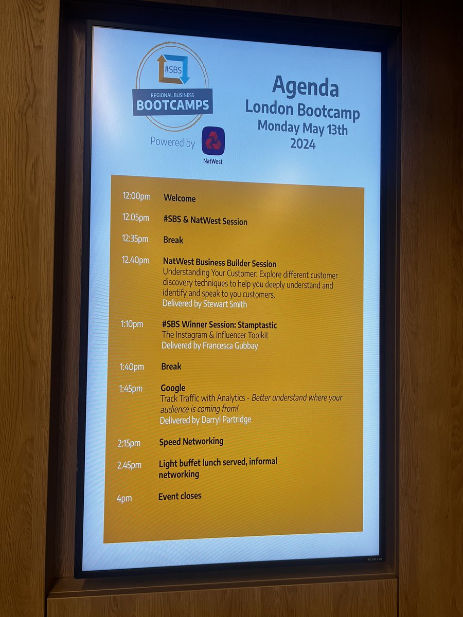 SBSxNatwest bootcamp London! Another amazing offering for winning SBS <a href="/TheSBS_Crew/">#SBS Crew</a> <a href="/TheoPaphitis/">Theo Paphitis</a>
