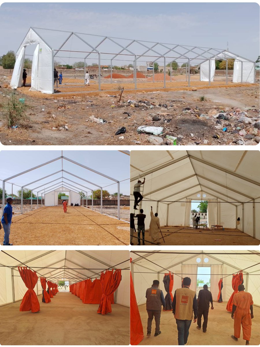 #Sudan: Thanks to @Sida & @SwissDevCoop, we set up rub halls in #WhiteNile to host 32 families who were crammed in a school's classroom & yard. Eventually, the halls will be used for education. But now, the millions displaced are in urgent need of dignified shelter solutions.