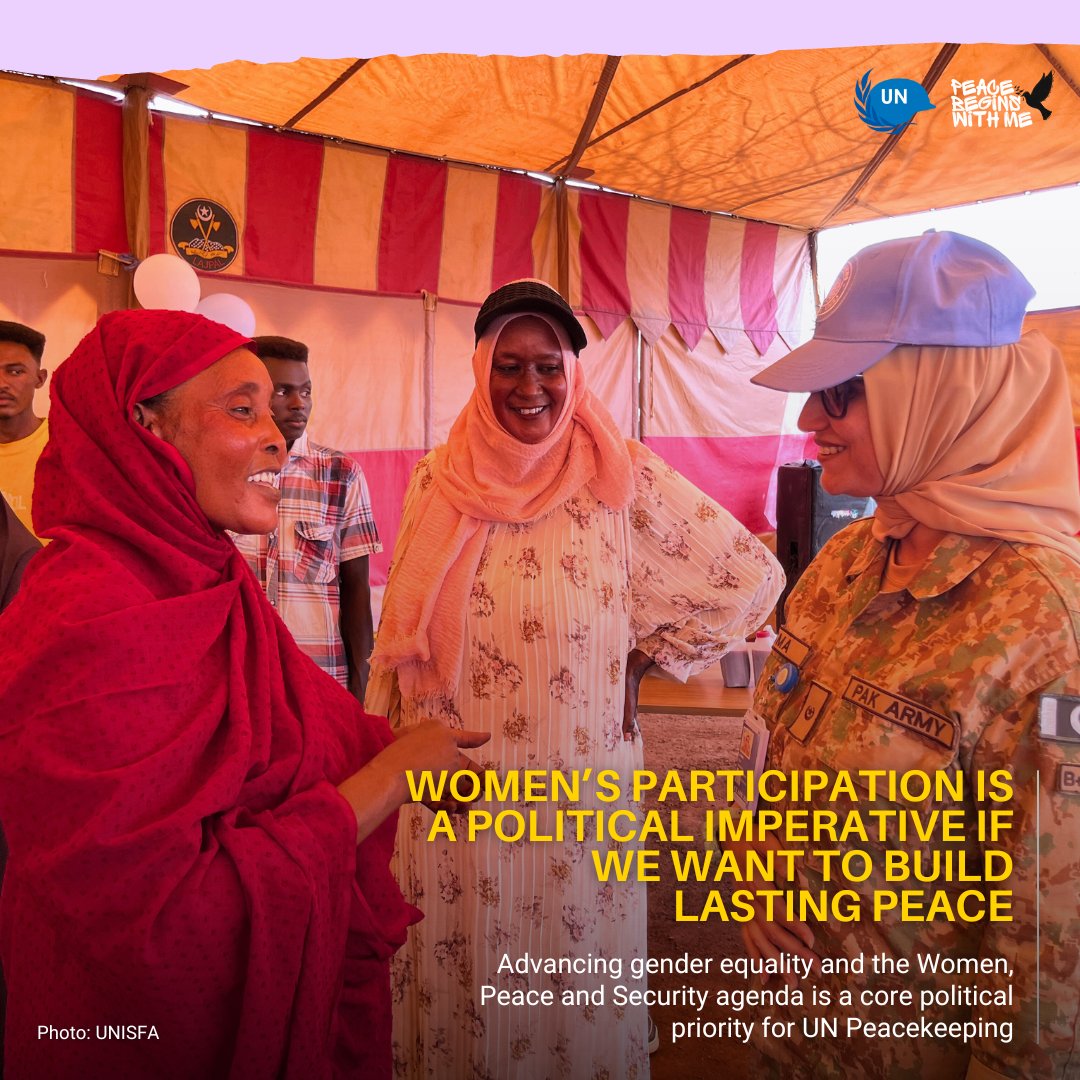 For peace to last, women need to be involved in decisions that affect them, their families and the future of their countries. @UN missions continue to support women's full, equal & meaningful participation. #PKDay Our work on #WomenPeaceSecurity 👉 bit.ly/PBWH