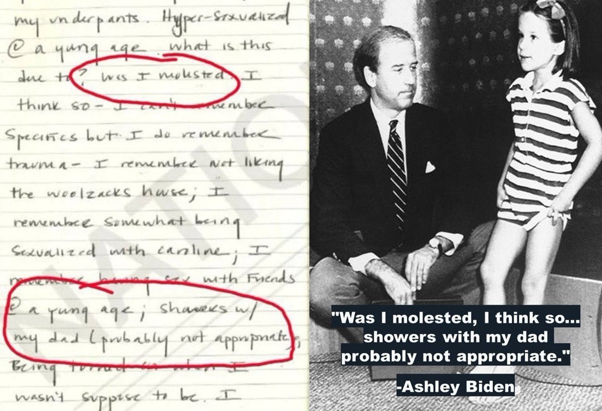 'Was I molested, I think so. Showers with my dad probably not appropriate. I do remember trauma” ~ Ashley Biden LOOK at Biden’s EYES in this photo … what’s he focusing on?