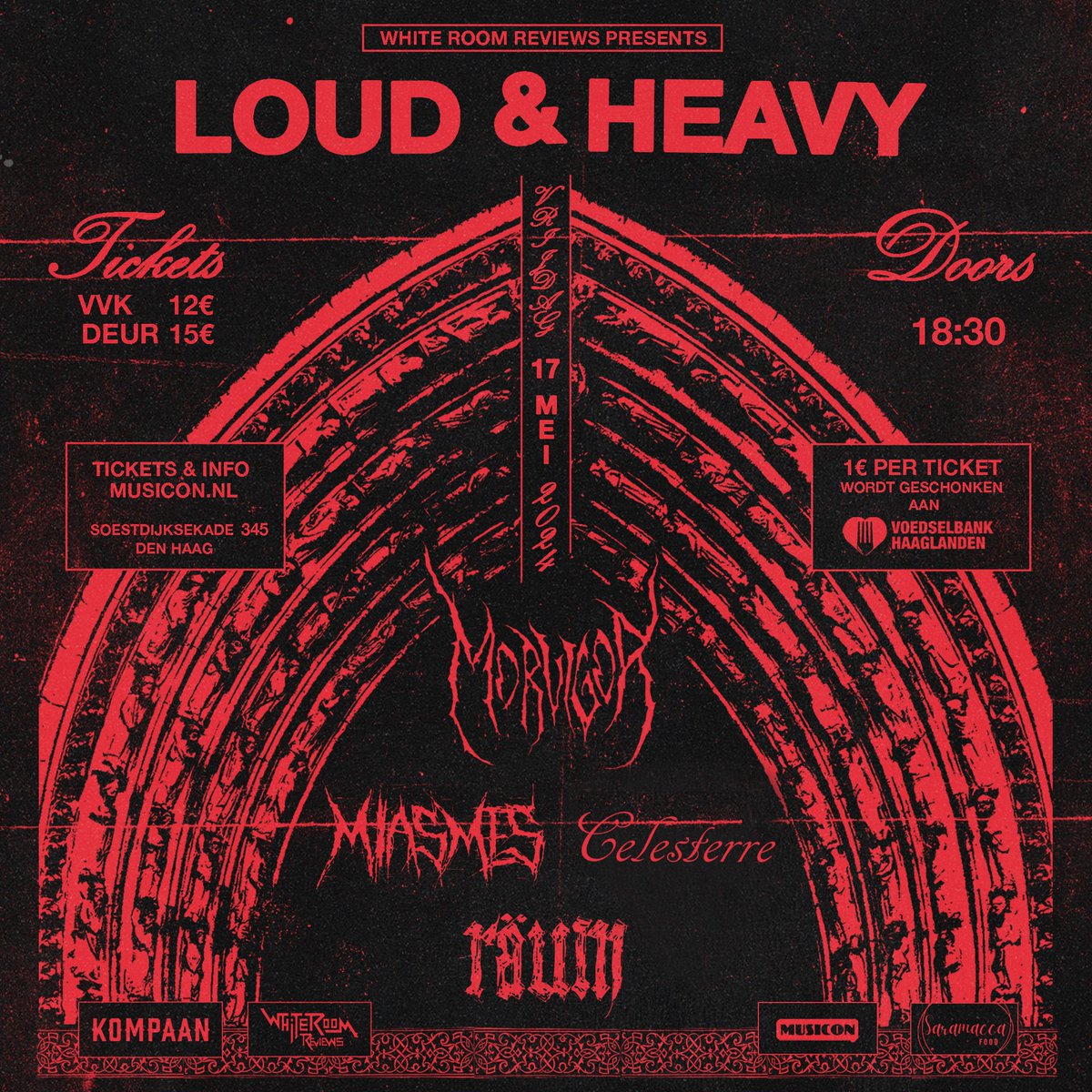 Do not miss: #loudandheavy met #morvigor #miasmes #celesterre en #räum // 17 mei // #musicon #denhaag // tickets: musicon.nl // #BlackMetal