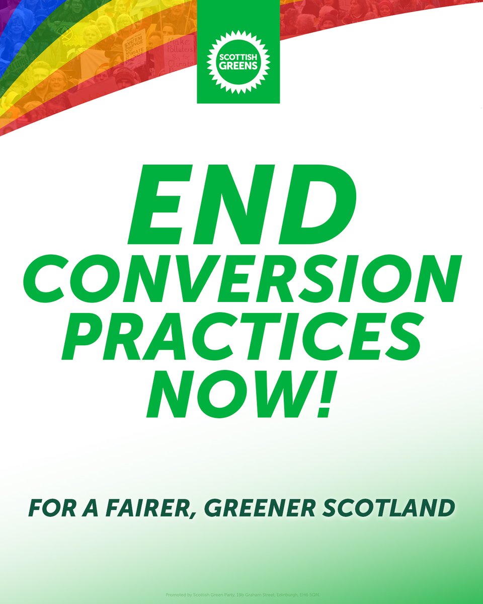 🚫Conversion practices have no place in Scotland. 🏳️‍🌈Everybody deserves to live their life free from marginalisation and discrimination. 🟢We're calling on the Scottish Government to uphold their promise of a watertight ban on conversion practices in Scotland.