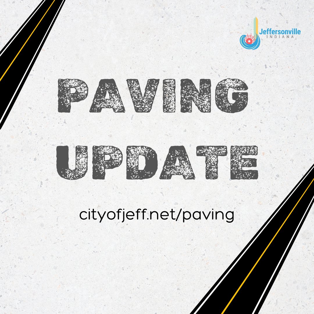 HAPPENING THIS WEEK | Crews will be milling and paving Dutch Lane from 10th Street to Hamburg Pike, 12th Street from Dutch Lane to Watt Street, and Mechanic Street from 10th Street to 12th Street. 

For future paving updates, check out: cityofjeff.net/paving.

#onlyINjeff