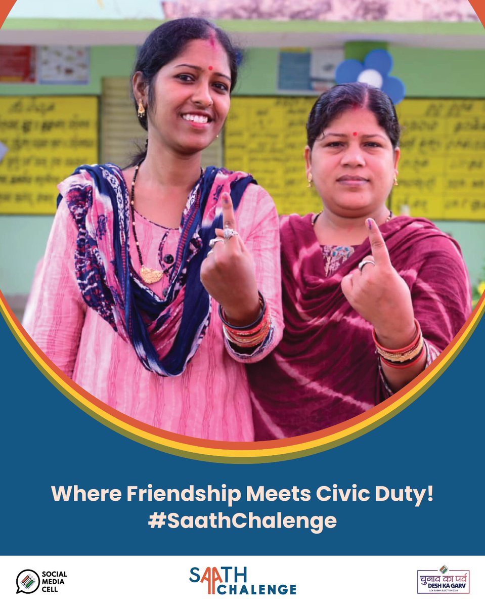 Friendship Goals ✨ When friendship and civic duty come together. Celebrate #ChunavKaParv and #GoVote #SaathChalenge #YouAreTheOne #DeshKaGarv #Elections2024