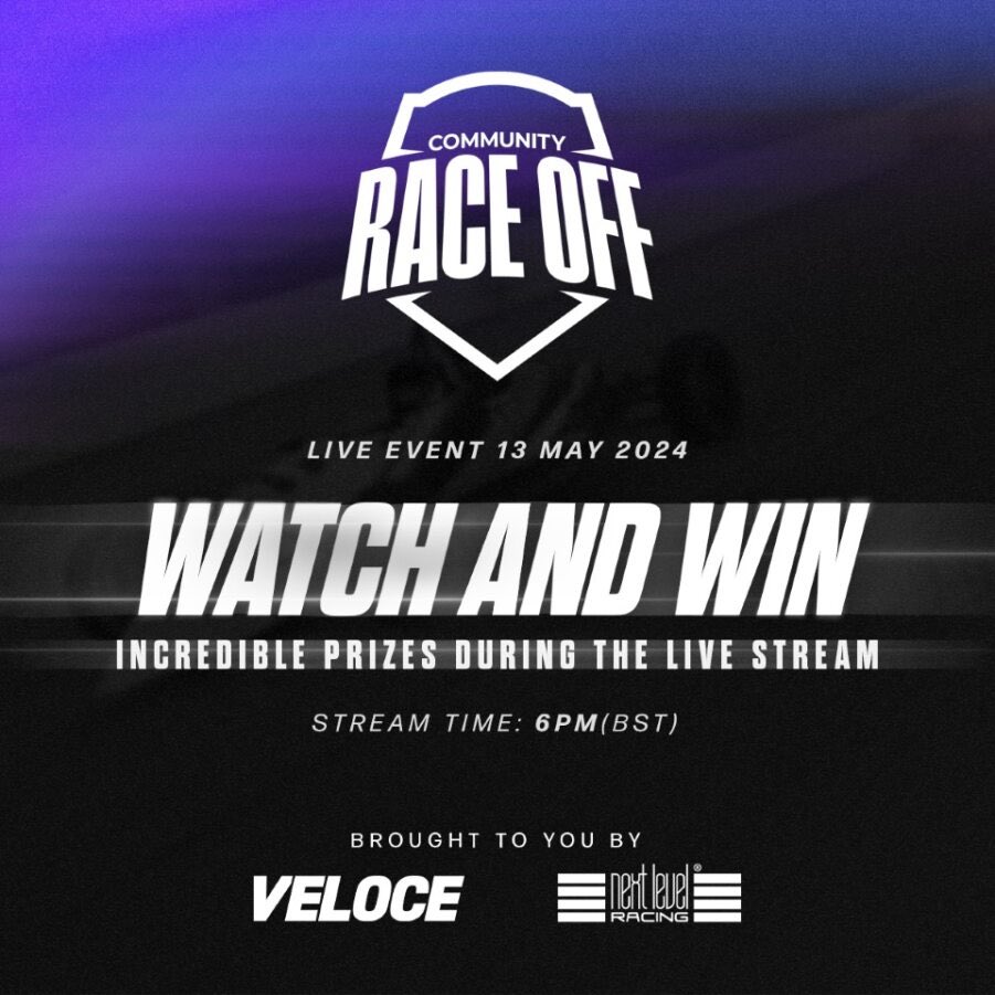 You WON’T want to miss this 🗣️🗣️ Be sure to catch the Next Level Racing x Veloce Community Race Off ❌🏆 Amazing prizes for participants AND viewers 👀 Watch live right here ➡️ - twitch.tv/nextlevelracin…