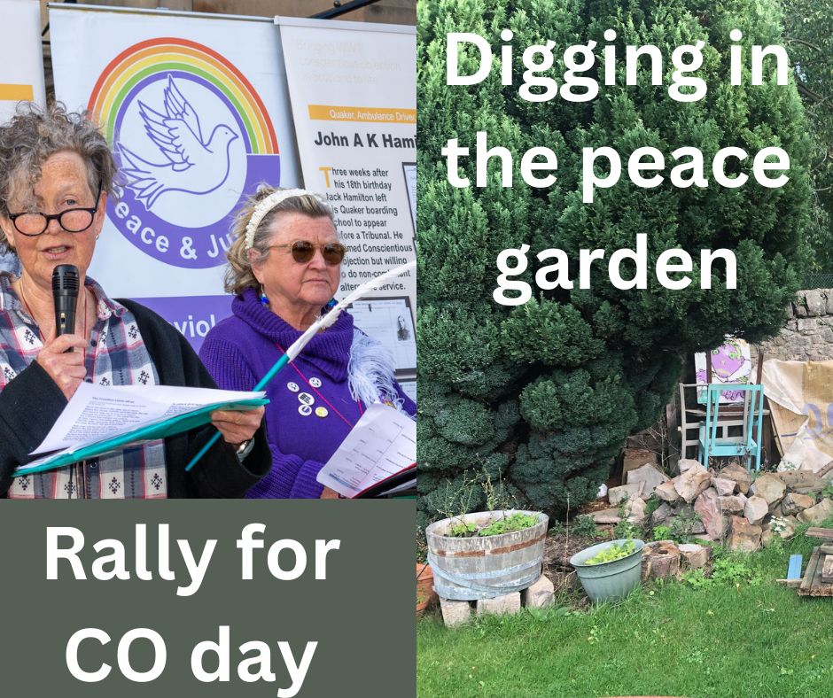 Peace & Justice (@peacejusticesco) on Twitter photo Two events for peace on 15 May that it would be great to have your support at:
- Peace garden 'digging day' 11 - 3pm at Bridgend Garden, Contact: peacebuilders@peaceandjustice.org.uk
- Conscientious Objector's Day rally on Princes Street from 5.30pm. COday2024.eventbrite.co.uk Two events for peace on 15 May that it would be great to have your support at:
- Peace garden 'digging day' 11 - 3pm at Bridgend Garden, Contact: peacebuilders@peaceandjustice.org.uk
- Conscientious Objector's Day rally on Princes Street from 5.30pm. COday2024.eventbrite.co.uk