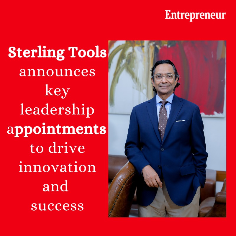 Sterling Tools Announces Key Leadership Appointments to Drive Innovation and Success
Read more:- entrepreneur.com/en-in/news-and…

#SterlingTools #Leadership #InnovationInBusiness #BusinessSuccess #CorporateNews #IndustryUpdates #CorporateGrowth #BusinessInnovation #EntrepreneurIndia