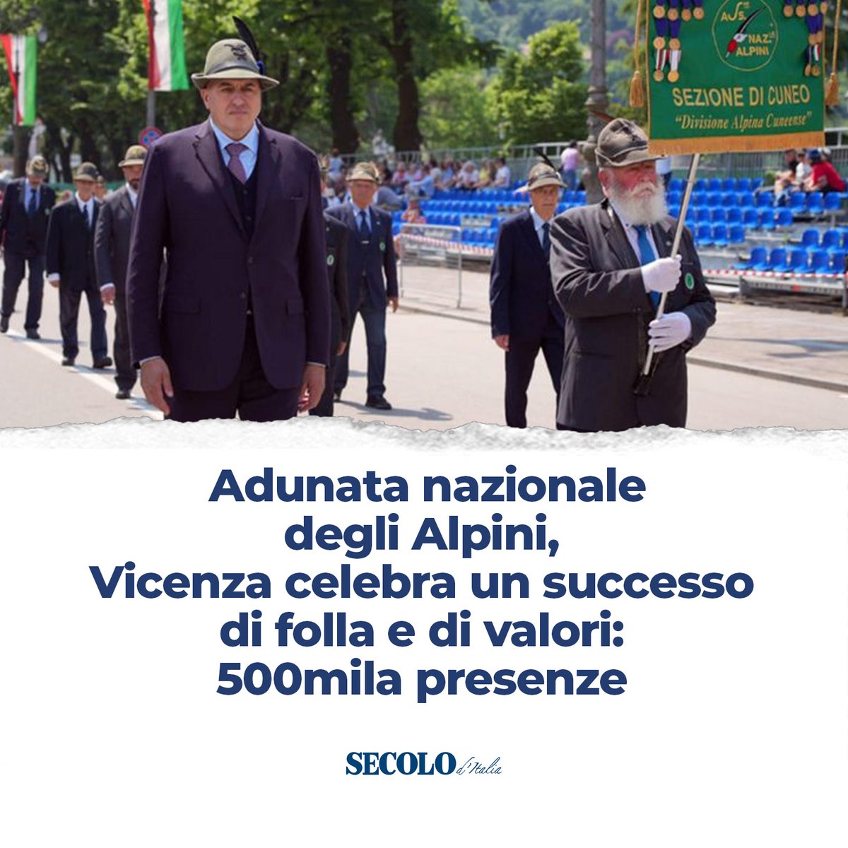 Adunata nazionale degli Alpini, Vicenza celebra un successo di folla e di valori: 500mila presenze secoloditalia.it/2024/05/adunat… via @SecolodItalia1 #UnaForzaperilPaese #forzearmate #alpini #Ana #associazionenazionalealpini #truppealpine #vicenza @GuidoCrosetto @MinisteroDifesa…