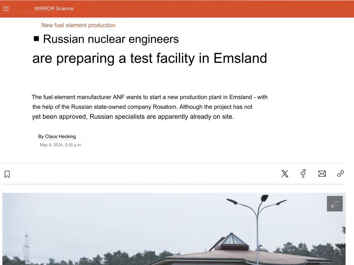 Find the mistake: NATO intelligence agencies warn that Russia plans immediate sabotage attacks on EU infrastructure. Germany welcomes Russian experts from state-run nuclear corporation Rosatom (probably not less than Lt.Col) and let them work on German soil at a nuclear facility.