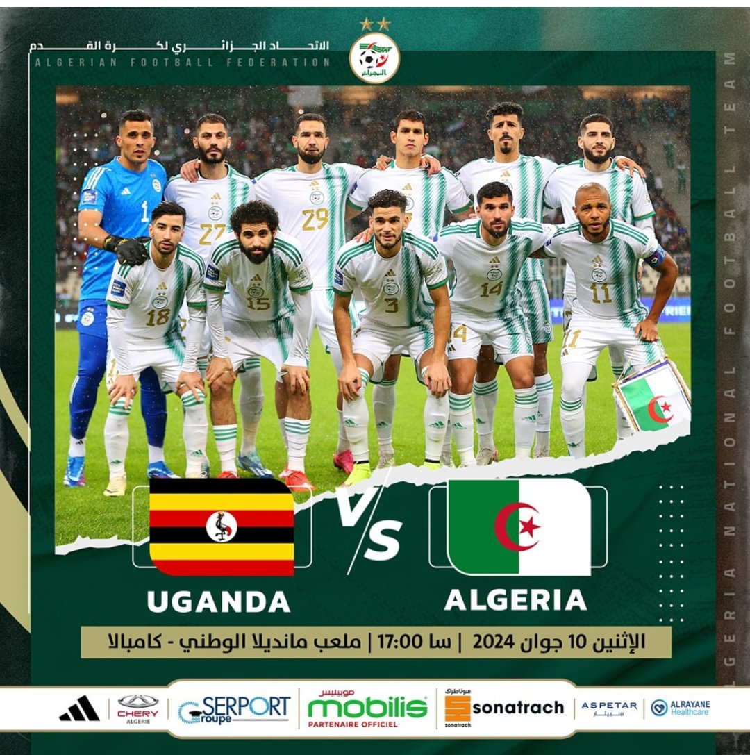 🚨 Officiel : Ouganda - Algérie, lundi 10 juin à Kampala. 

#TeamDZ #FIFA #QWC