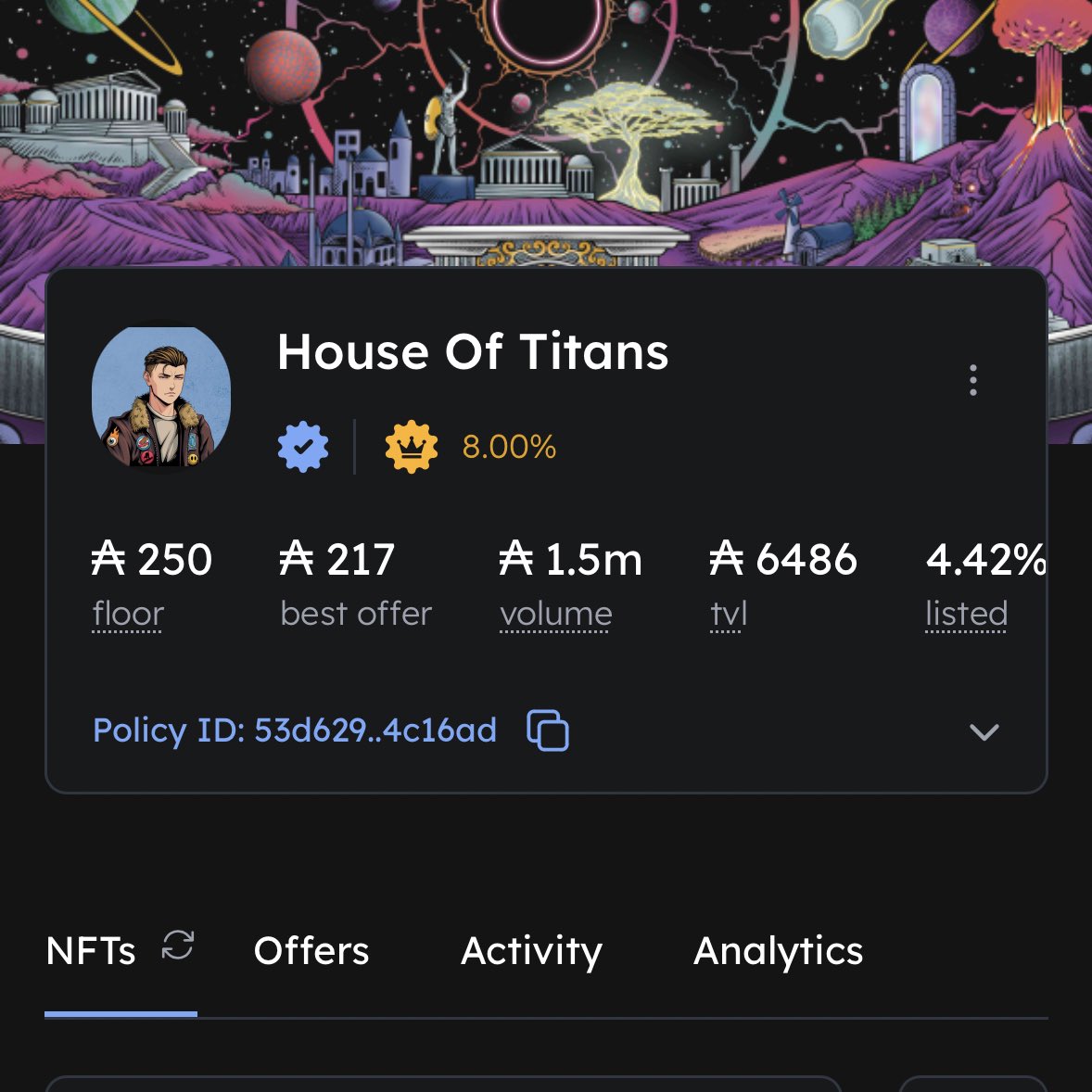House Of Titans PFP floor has reached a new ATH 😳 🥳 <a href="/jpgstoreNFT/">jpg.store</a> 

#TitansOnTop
