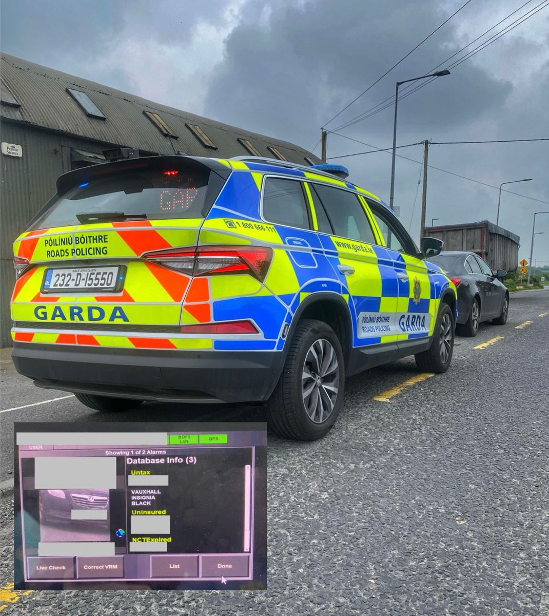 Tipperary Roads Policing Unit were on patrol in Cashel and were alerted to his car by the automatic number-plate recognition system in their jeep.

The car had no NCT or tax and was also uninsured. 

We impounded it and the driver will face court at a later date.

#SaferRoads