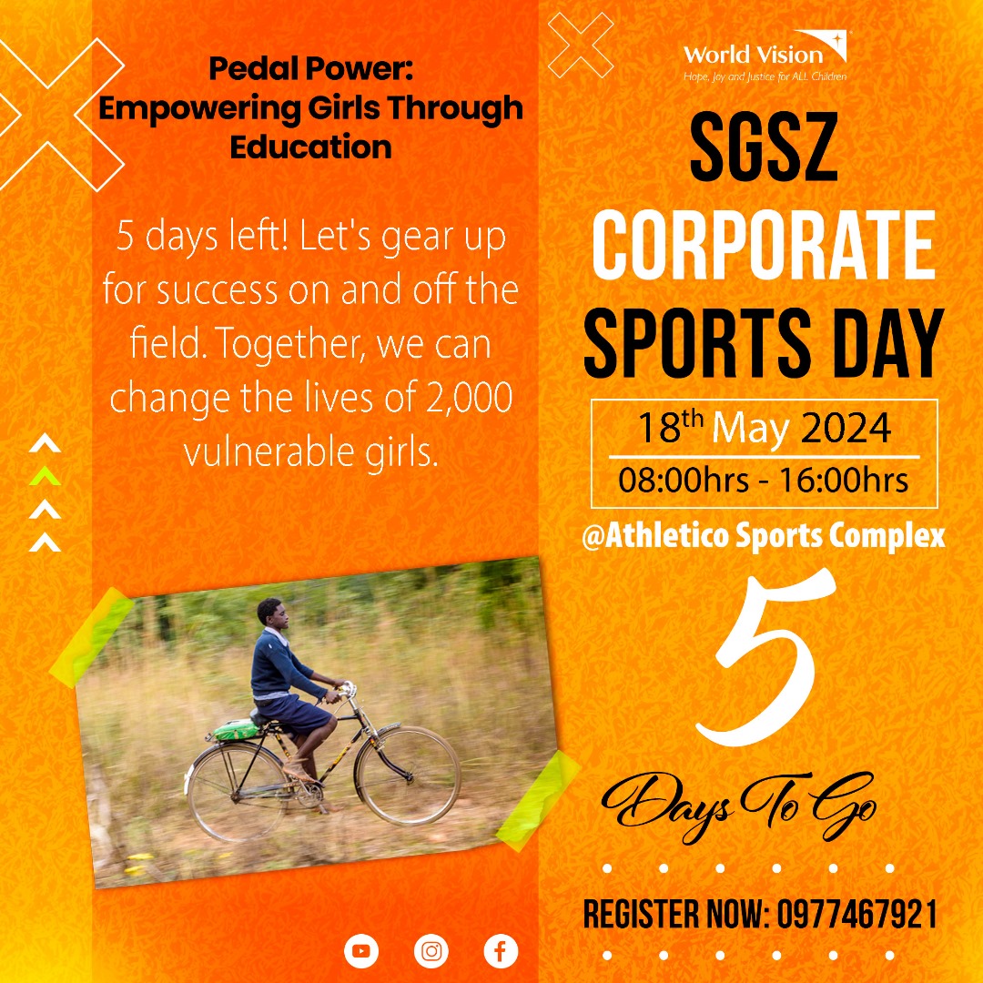 WorldVisionZamo's tweet photo. #5daystogo #Countdown #WeAreWorldVision #StrongGirlsStrongZambia #Buildingastrongnation #onegirlatatime https://t.co/HNaFbVjBjr