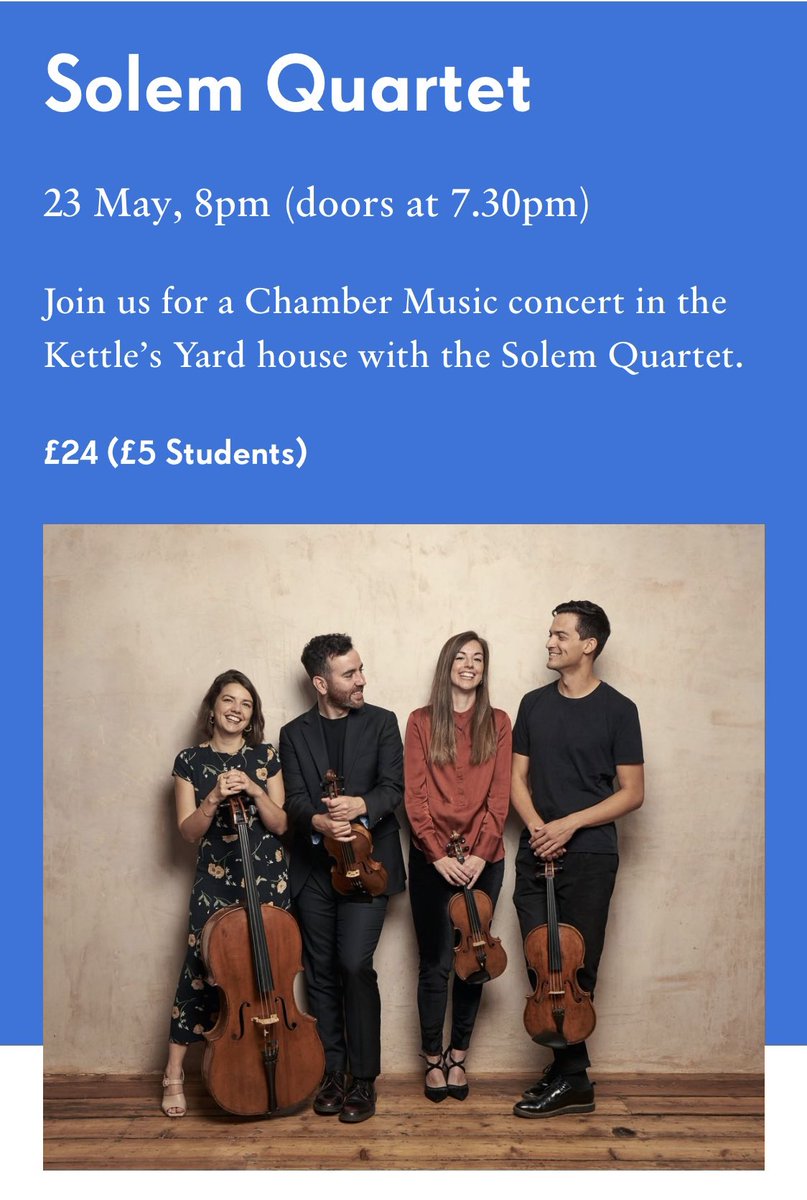 Coming up next week: we’re back at @kettlesyard playing a special programme of Nadia and Lili Boulanger, Edmund Finnis and Janáček - hope to see you Cambridge friends! kettlesyard.cam.ac.uk/whats-on/solem…