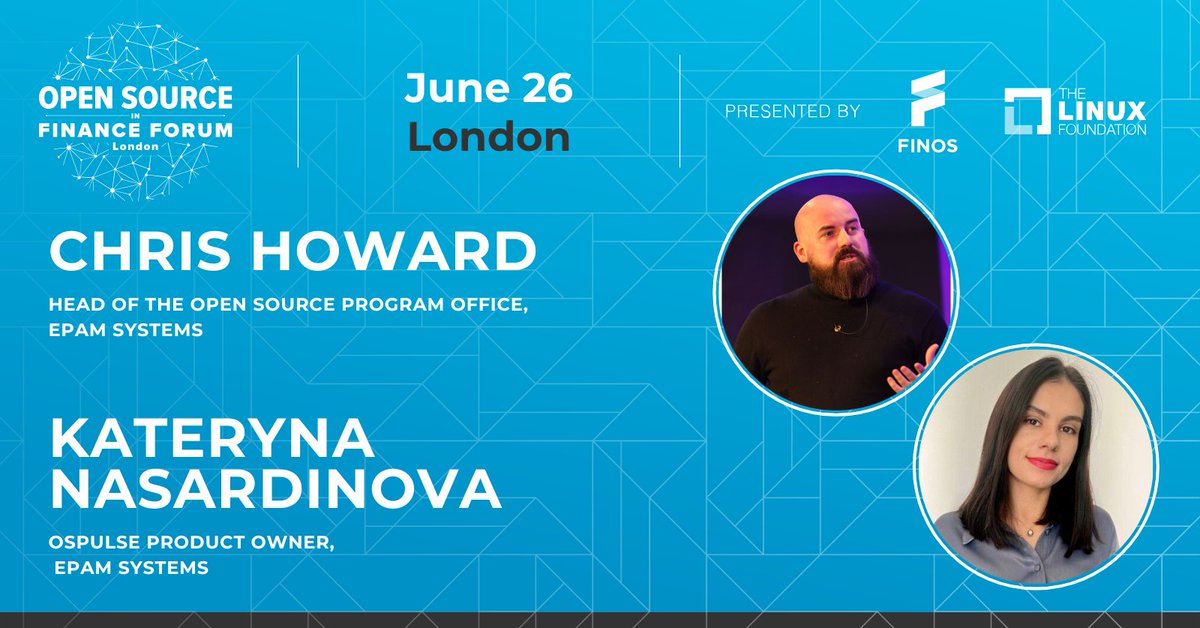 🎫 Join Chris Howard & Kateryna Nasardinova of @EPAMSystems for Unlocking Value: Navigating Open Source Contribution in Finance at our #OSFF2024 on 26th June in #London 🔗 bit.ly/4bc7jgp Event presented by FINOS & @linuxfoundation #OSinFinance #financialservices