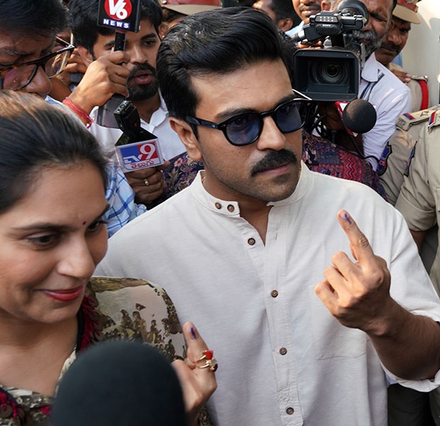 #RamCharan with his Wife #Upasana at Polling booth 🗳️