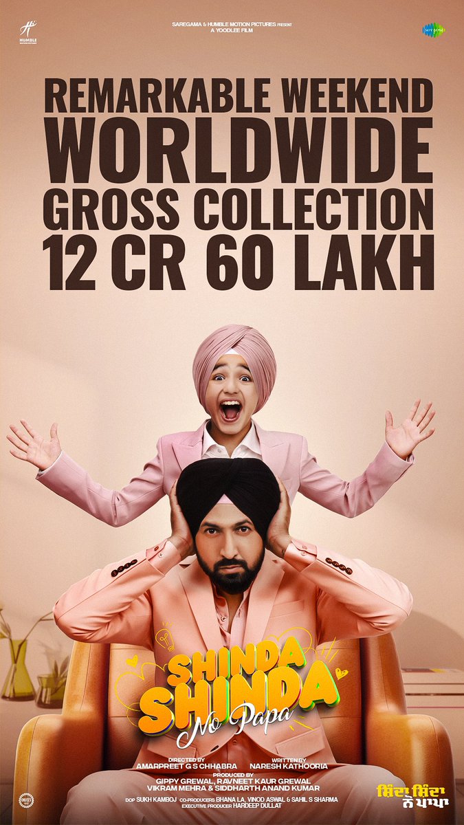 PUNJABI FILM ‘SHINDA SHINDA NO PAPA’ PACKS SOLID WEEKEND… #Punjabi film #ShindaShindaNoPapa emerges one of the biggest openers in #India and #Overseas. The laugh-riot with a strong message - starring real-life father-son duo #GippyGrewal and #ShindaGrewal along with #HinaKhan -