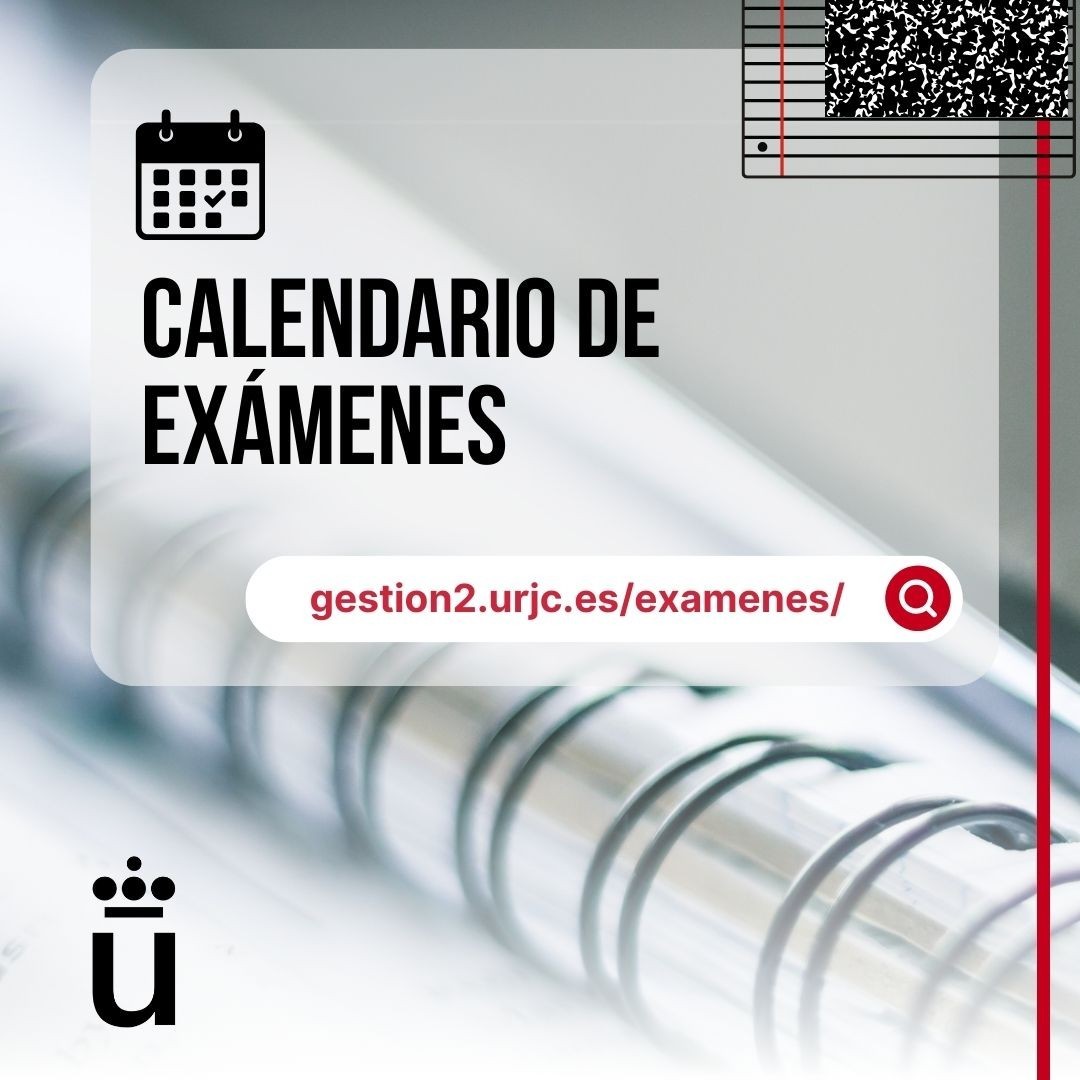 📅¡El calendario de exámenes está disponible! 🔍Consulta las fechas y aulas asignadas en el siguiente enlace i.mtr.cool/mwfzwxvxzd #EstudianteURJC