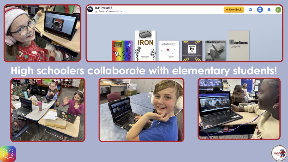 HS and elementary students collaborated using @BookCreatorApp , creating books that blend writing and illustration. This innovative project replaced traditional exams, enhancing learning and engagement, with Ss and Ts excited to repeat the experience! Amazing work @MrsSchwanekamp