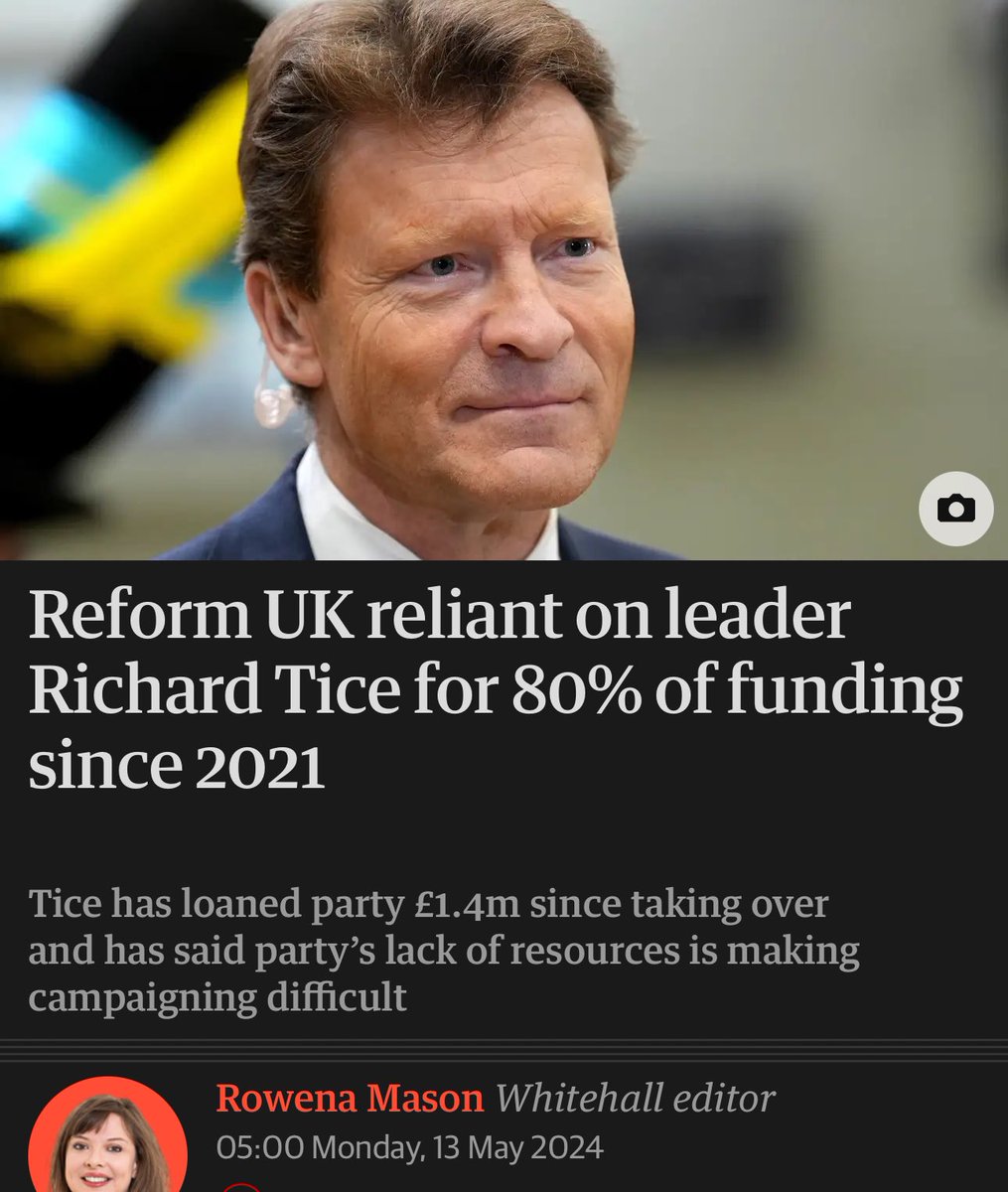 Is this how Reform Party will climb down before the election this time? Insufficient funding for far right ideology.