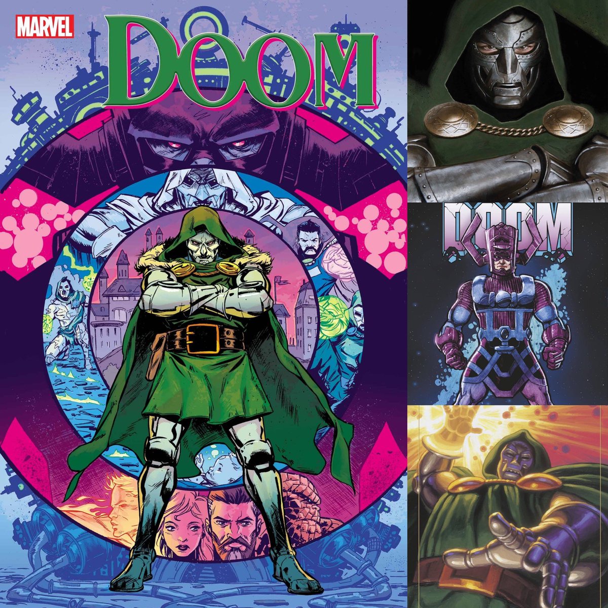 New ✨#MarvelCosmic✨ #comics this week for #NCBD (5/15/24)
✨
Doom #1
✨
W-#JonathanHickman,A-#SanfordGreene
✨
A-#SanfordGreene
B-#AdiGranov
C-#GeorgePerez
D-#GregHildebrandt/#TimHildebrandt
✨
#DoctorDoom #Galactus #ValeriaRichards #Marvel #MarvelComics