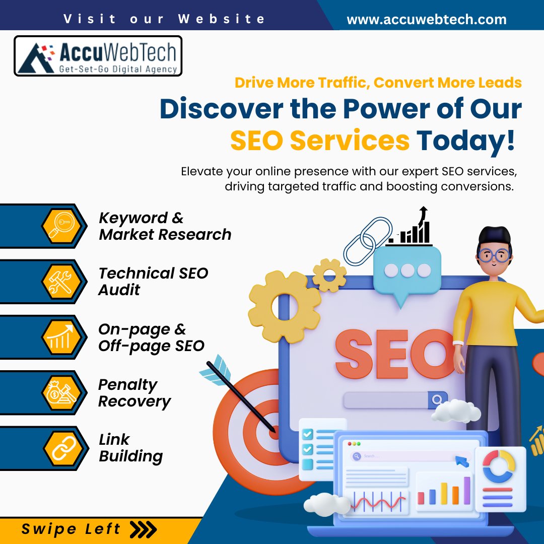 accu_web_tech's tweet image. Unlock the potential of your online presence with our expert SEO services! 🚀
Let's boost your visibility, drive traffic, and elevate your brand to new heights. ✨⚡
Visit our website :
accuwebtech.com/seo-packages
.
.
#accuwebtech #SEO #DigitalMarketing #SEOServices  #OnPageSEO