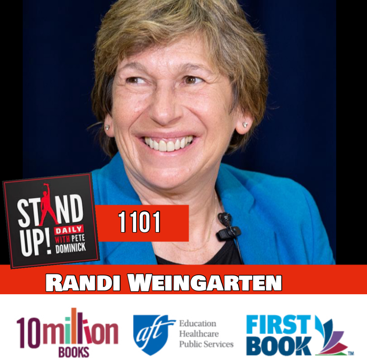 I've got the amazing and inspiring @rweingarten @AFTunion joining me today ! We talked about why books matter in the face of bans and how to stop the takeover of public education in your town and mine! Also I've got your daily news roundup from Earth ! standupwithpete.libsyn.com/1101-aft-presi…