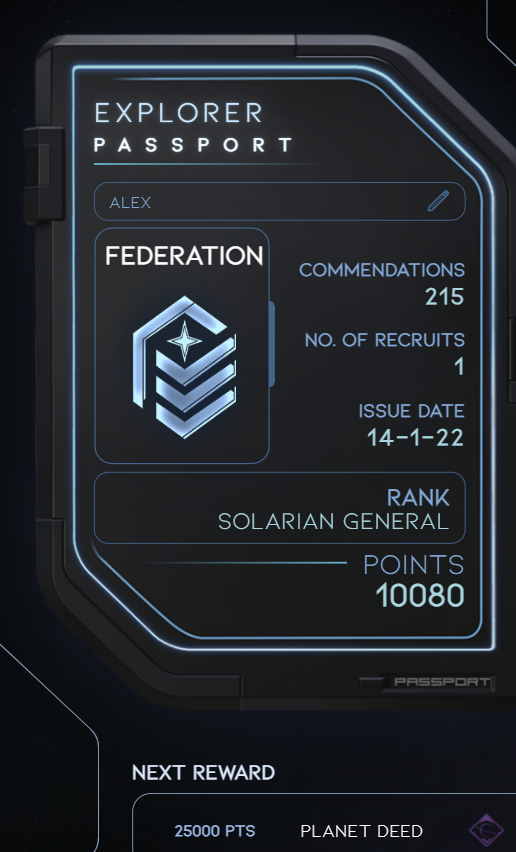 While we are waiting for the statistics to be updated in the dashboard, I farmed some points in the passport program. The rare planet is in my pocket, I hope it will be strange, next stop is 25k
PS
I hope the program will not be closed earlier.
@joinplanetquest get $PQX