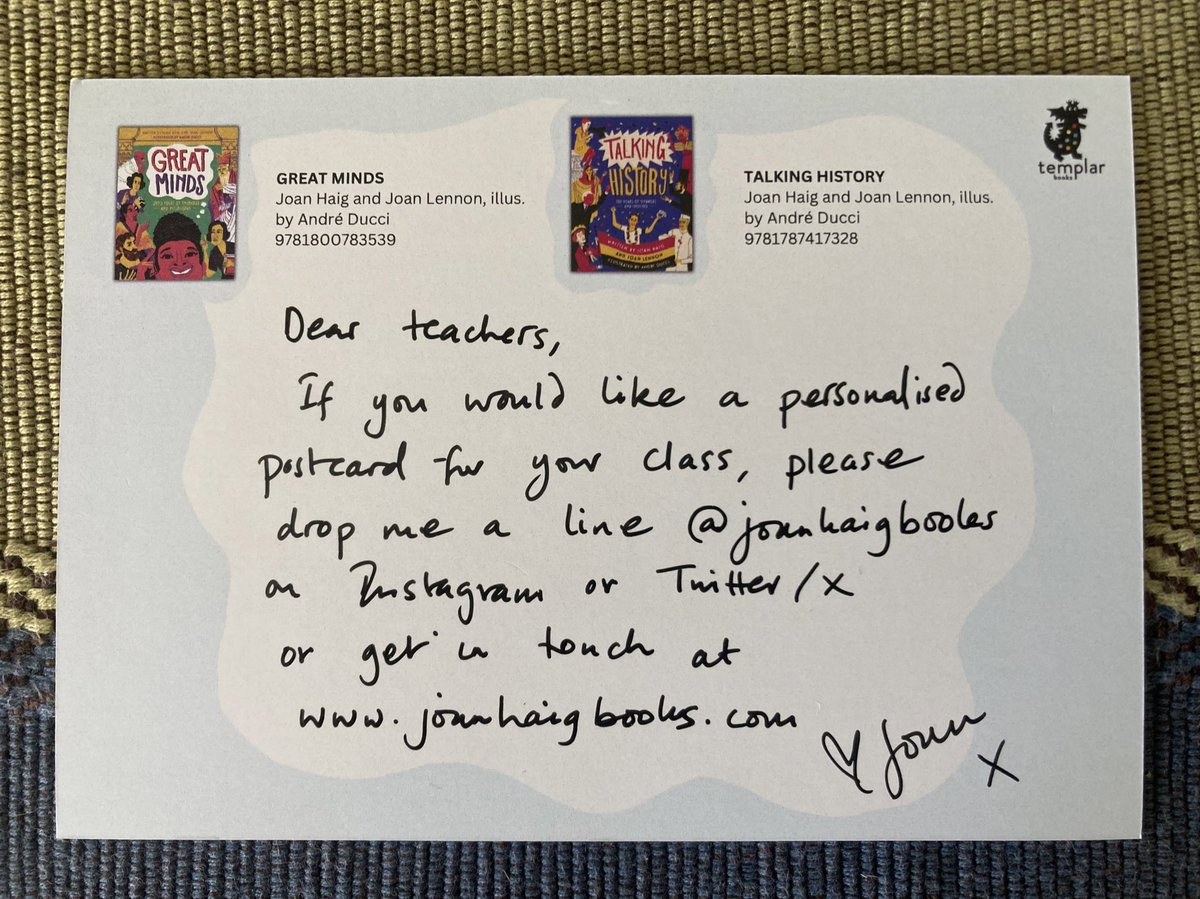 #Teachers! The good people at @templarbooks have designed bright, booky postcards to celebrate non-fiction. 📮If you’d like me to send one to your class, please get in touch! Please share! #nonfictionforkids #illustratednonfiction #GreatMinds #TalkingHistory #Postcards