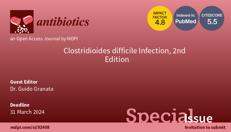 antibioticsmdpi's tweet image. 📢We are excited to share that the second Edition of Special Issue: “#Clostridioides #difficile #Infection” published 11 papers

📝Guest Edited by Dr. Guido Granata

😊 Welcome to read the papers at 👉 mdpi.com/journal/antibi…