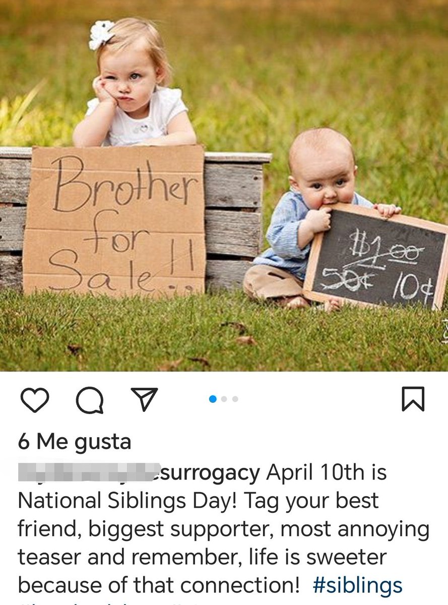 Agencias de #gestaciónsubrogada tan acostumbradas a vender bebés, que 'celebran' así el Día de los Hermanos.

😵‍💫