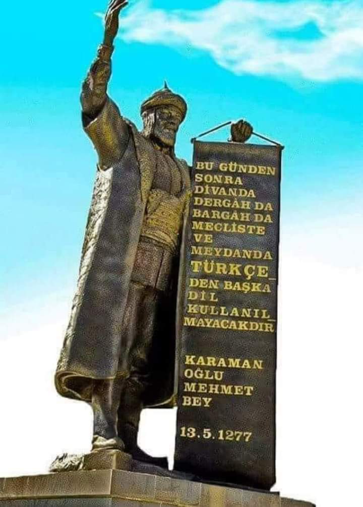 Bugünden sonra divanda, dergahta, bergahta, mecliste ve meydanda Türkçeden başka dil kullanılmayacaktır.” (Karamanoğlu Mehmet Bey, 13 Mayıs 1277) Türk Dil Bayramı kutlu olsun... #TürkDiliBayramı