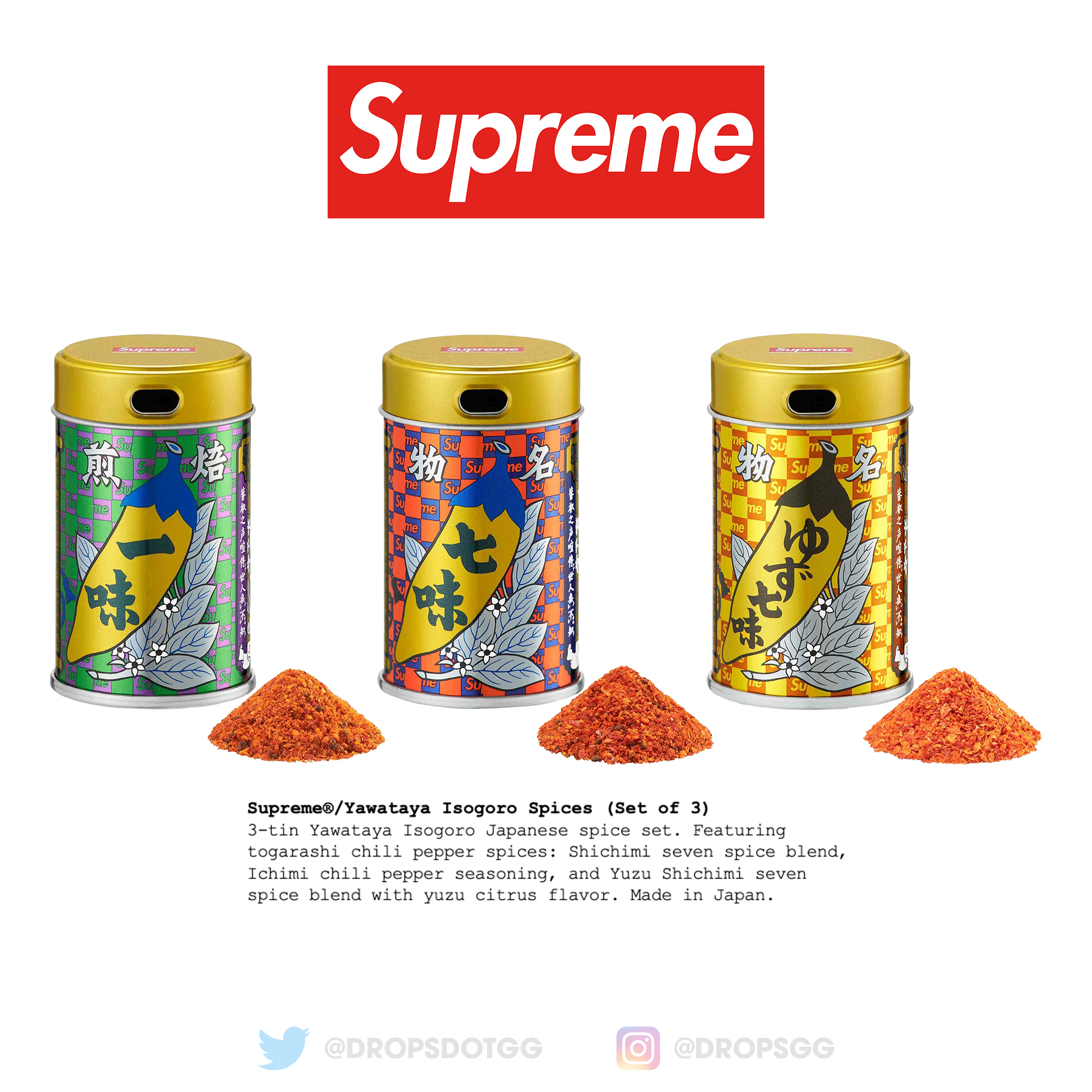 Supreme Drops в X: „Supreme x Yawataya Isogoro Spices will Supreme Drops в X: „Supreme x Yawataya Isogoro Spices will