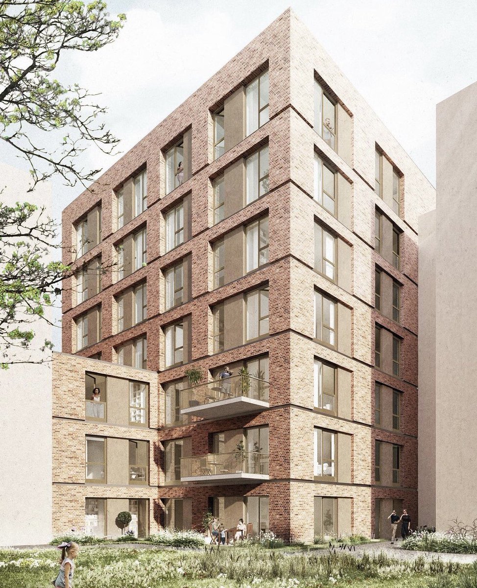 SustainableTall's tweet photo. The kind of compact point block housing we should be able to build everywhere

This is by Architekten Peter+Paschen in Hamburg https://t.co/1VcbWKRZSp