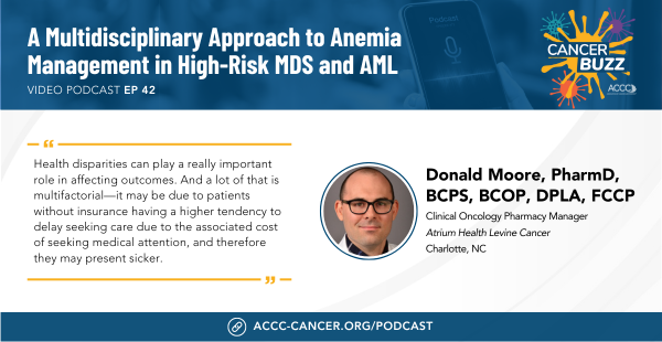 🎙️ New CANCER BUZZ out now about an array of patient-centered approaches, social determinants of health, & collaborative measures to support care coordination in the management of anemia in patients with high-risk MDS & AML. Listen: bit.ly/4anZJOp.