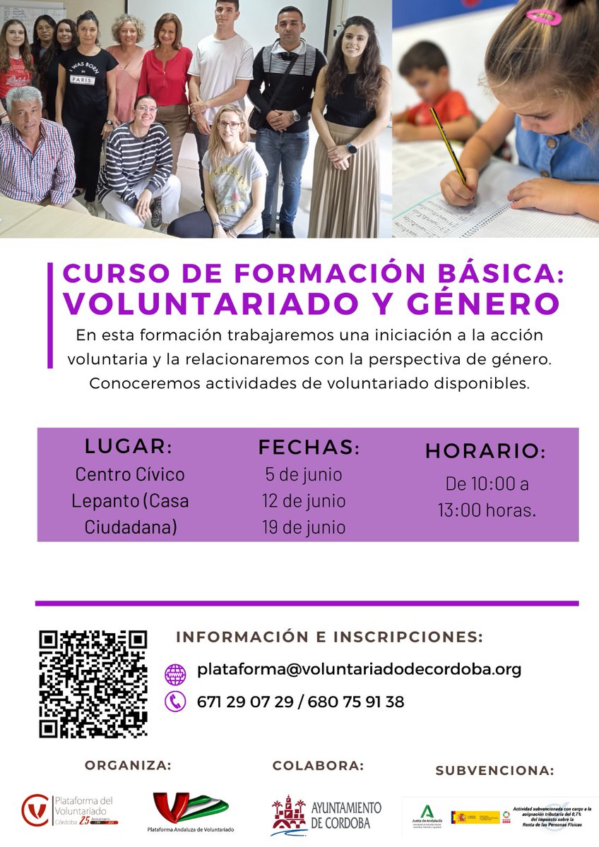 ¿Quieres empezar a hacer #voluntariado y no sabes por dónde ni cómo empezar? ¿Quieres informarte de las actividades de voluntariado? Te esperamos en el Curso de Iniciación al Voluntariado. 👉 5, 12 y 19 de junio, de 10 a 13h, Casa Ciudadana. INSCIP: forms.gle/nD3cT74vkGJxd5…