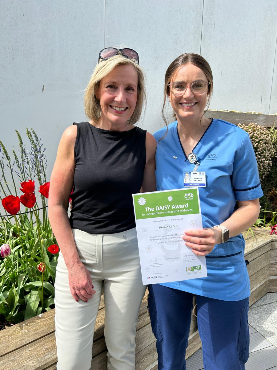 NHSGrampian's tweet image. DAISY Awards: a family affair! We were pleased to welcome nurse Molly's mum Debbie who's also a nurse &amp;amp; dad Phil, &amp;amp; Paula's mum Carol, who's a doctor, to celebrate. It's not often you get to be involved in your children's work lives and they were "very proud" to be part of it.