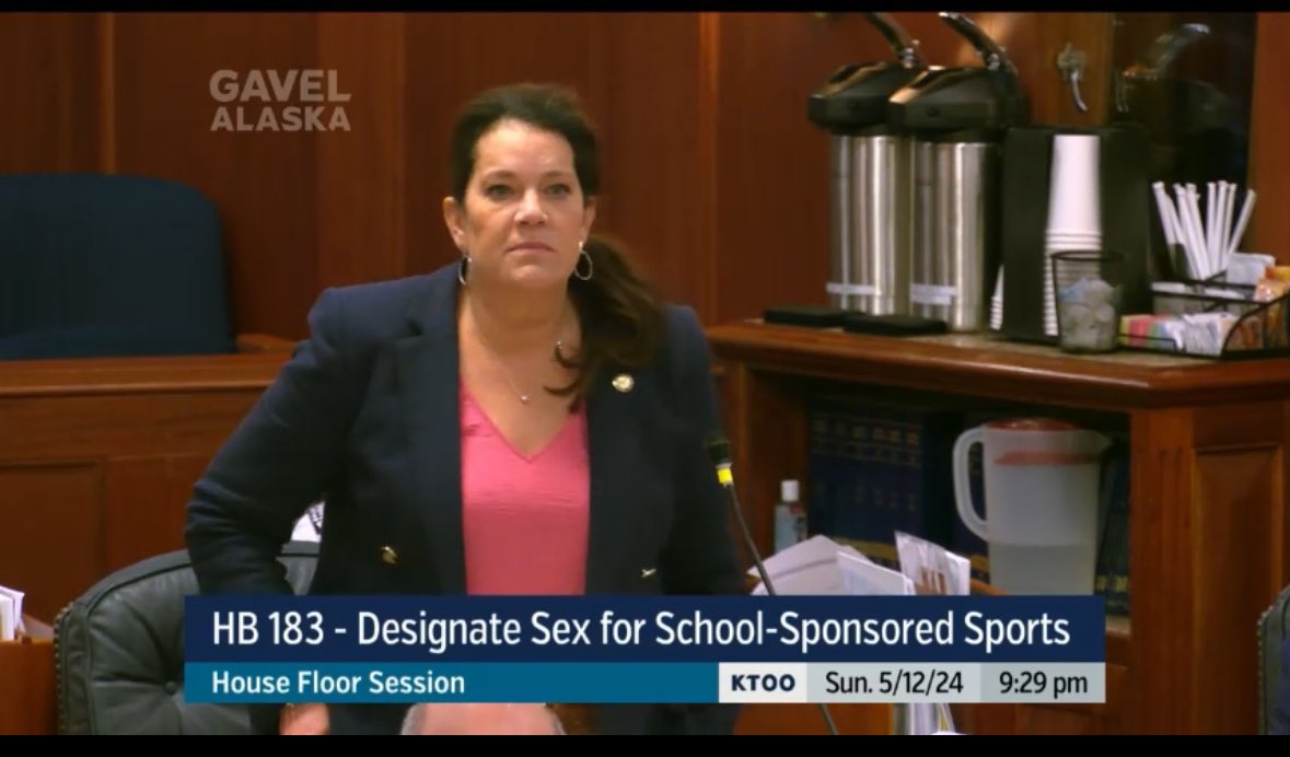 Great news!!! Despite the theatrics and a 17 hour filibuster from Alaska House dems, HB 183 (women's sports bill) passed in a 22-18 vote. Good for @akgop and bill sponsor Rep Allard for holding the line. Now the bill heads to the Senate. Onwards! 👏🏼