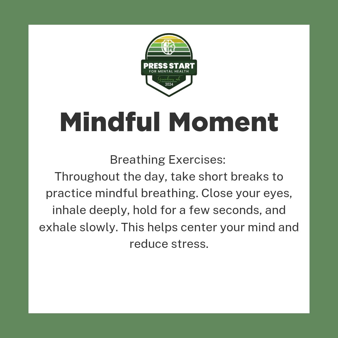 🌟 Take a #MindfulMoment 🌿✨
In the rush of quests and battles, let's pause and breathe. Just a minute of mindfulness can recharge your HP like a power-up! 🎮💚
#MentalHealth #SelfCare #GamingForGood #MentalHealthAwarenessMonth