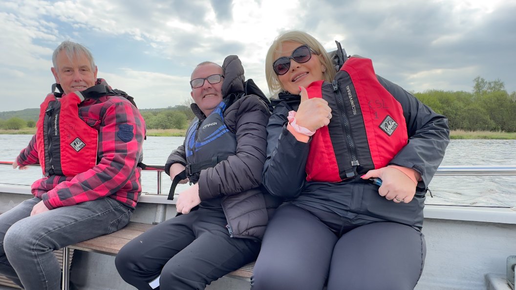 Friday at Castle Semple for another trip on the Speedboat..  No it's not fear on our faces just anticipation and excitement📷📷.