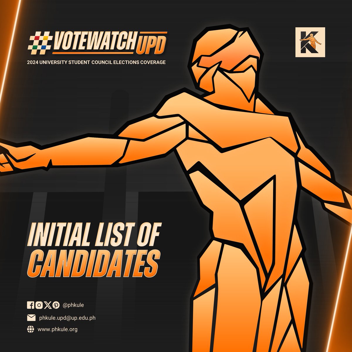 The University Student Electoral Board (USEB) has released the initial list of candidates vying for positions in the UP Diliman University Student Council (USC). #votewatchUPD