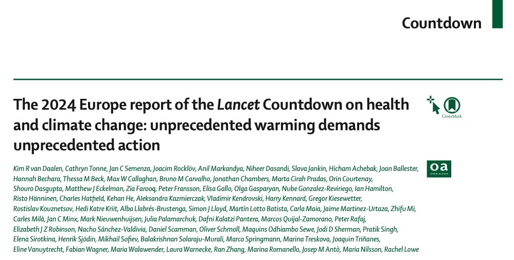 Zhifu Mi (@zhifumi) on Twitter photo Online today: The 2024 Europe report of the Lancet Countdown on health and climate change. <a href="/LancetCountdown/">The Lancet Countdown on Health and Climate Change</a> thelancet.com/journals/lanpu… Online today: The 2024 Europe report of the Lancet Countdown on health and climate change. <a href="/LancetCountdown/">The Lancet Countdown on Health and Climate Change</a> thelancet.com/journals/lanpu…