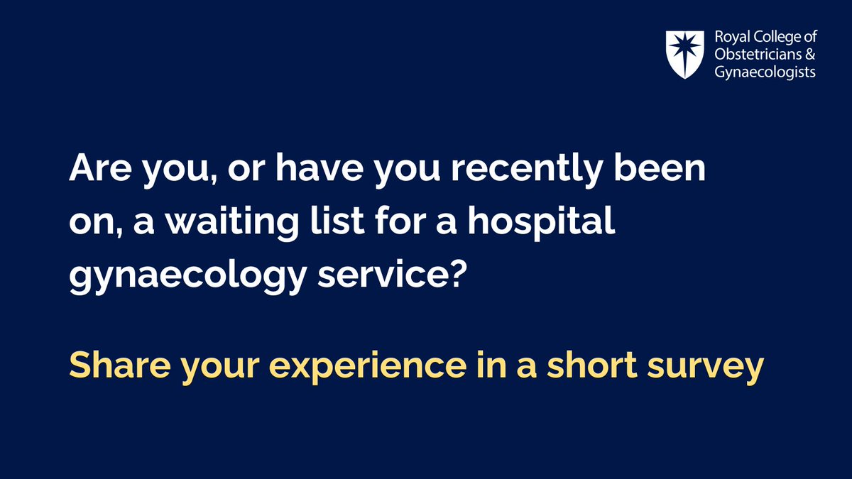 <a href="/RCObsGyn/">RoyalCollegeObsGyn</a> is currently gathering feedback from women on hospital waiting lists for gynaecology services following a GP referral for symptoms like heavy periods, incontinence and prolapse. If you can help, please share your experience: bit.ly/rcog-waiting-l…