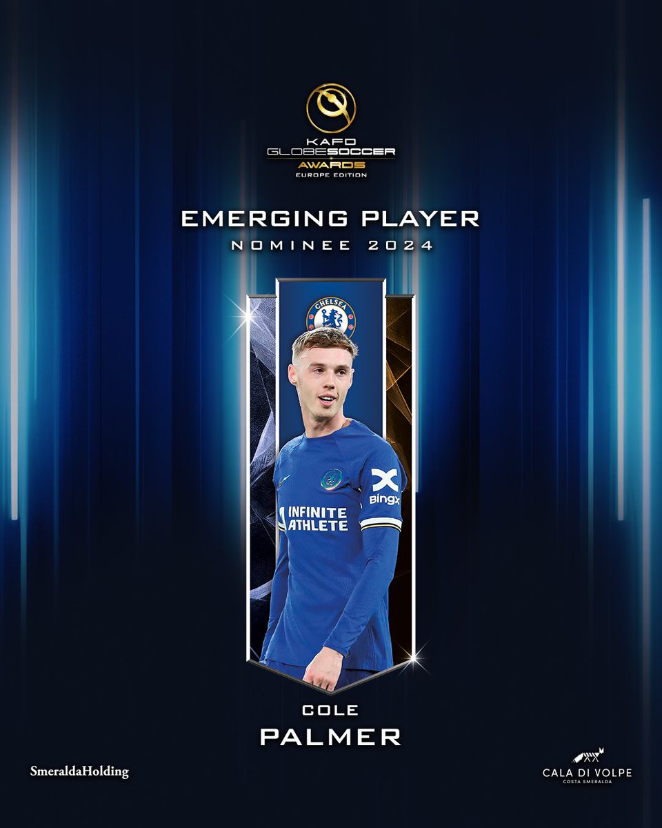Will Cole Palmer be named EMERGING PLAYER at the KAFD #GlobeSoccer European Awards?⁣⁣⁣⁣⁣⁣⁣⁣⁣⁣⁣⁣⁣⁣⁣⁣⁣⁣⁣⁣ 🤴 Your vote matters! vote.globesoccer.com/vote/euro-emer…

#ColePalmer #KAFD #HotelCaladiVolpe #SmeraldaHolding