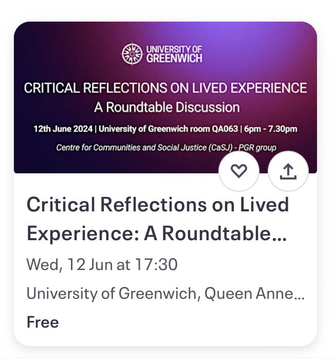 Our next Centre for Communities and Social Justice event is about critically engaging with Lived Experience as a concept and practice across domains. Come to our roundtable on 12th of June 👇🏼👇🏼👇🏼👇🏼 Ticket link in comments @GRE_FLAS