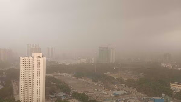 'Unexpected weather turns Mumbai's scorching heat into a refreshing downpour! 🌧️⛈️ Dust storms and gusty winds add drama to the scene, bringing much-needed relief. Stay safe indoors, Mumbai! #MumbaiWeather #rainydayship