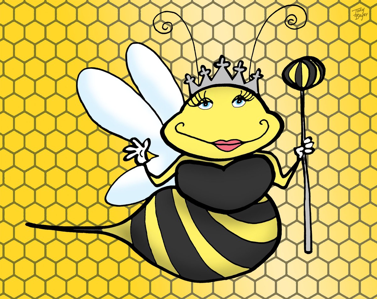 'Queen' Bee for this week's @AnimalAlphabets
#illustration #cartoon #art #drawing #illustration #AnimalAlphabets #ArtistOnX