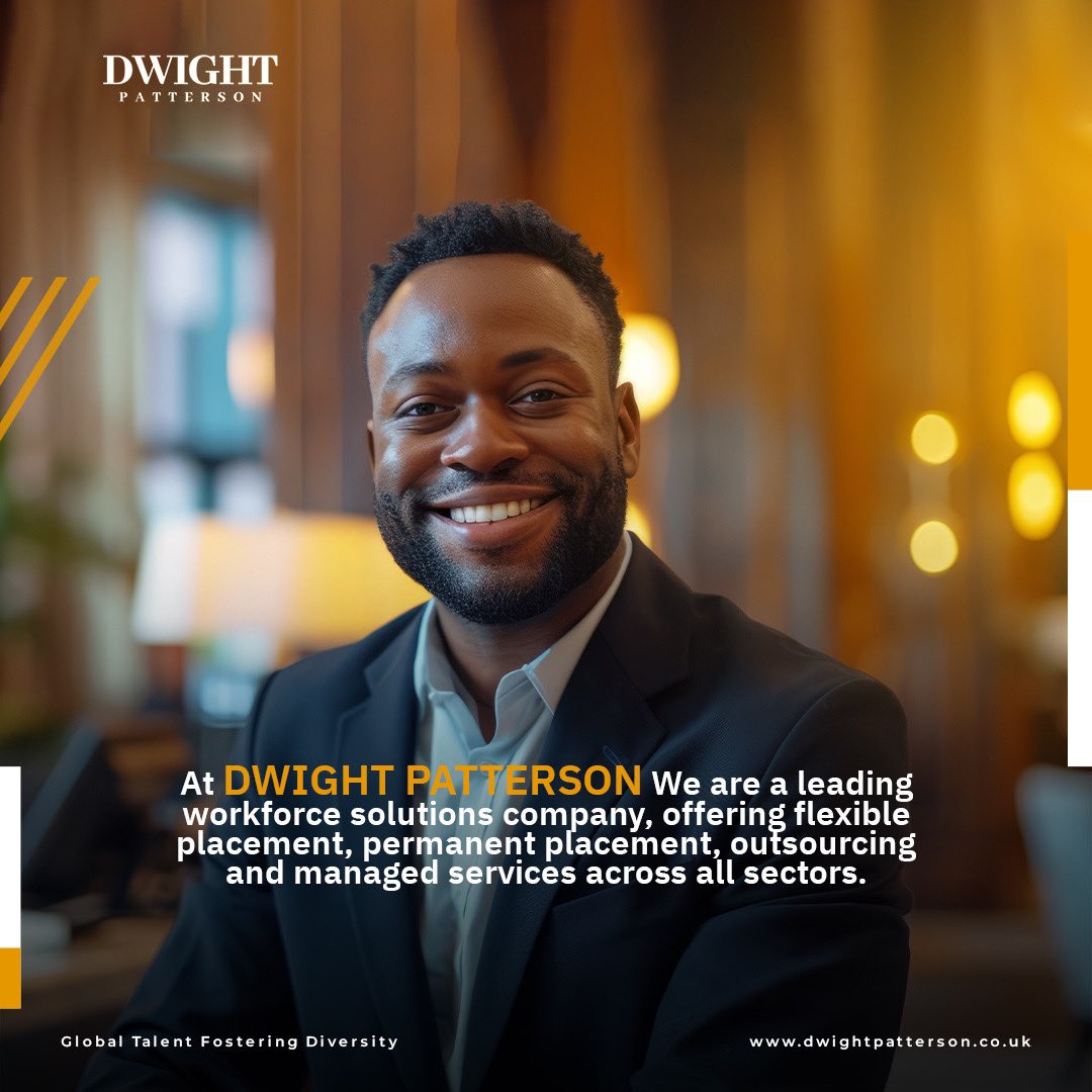 Dwight Patterson: Your Ultimate Destination for Placements, Permanent Solutions, and Managed Services Across Every Sector. What are you waiting for? Reach out to us for more information. 

#DwightPatterson #CareerSuccess  #Services #Leadership #Opportunity #Talent #Outsourcing
